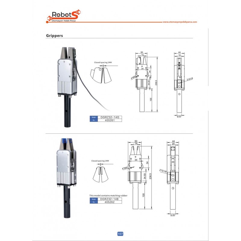 DGRZ32-14G ve 14B Serisi Gripper