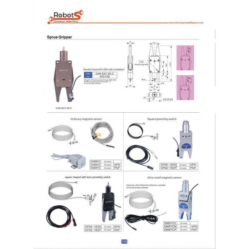 CHK-EX1-20-C Gripper ve Sensörleri