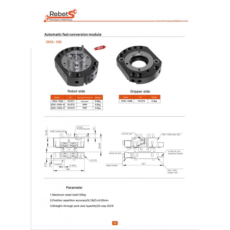 DOX-100 Otomatik Hızlı Değiştirici
