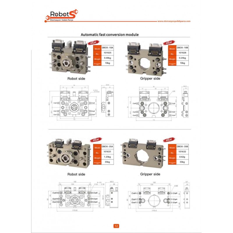 DBOX-10 ve DBOX-35 Otomatik Hızlı Değiştiriciler